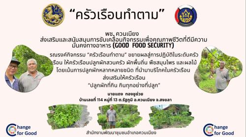 พช.ควนเนียง บูรณาการขับเคลื่อนการน้อมนำแนวพระราชดำริของสมเด็จพระกนิษฐาธิราชเจ้ากรมสมเด็จพระเทพรัตนราชสุดาฯ สยามบรมราชกุมาร สู่ปฏิบัติการปลูกผักสวนครัว เพื่อสร้างความมั่นคงทางอาหาร